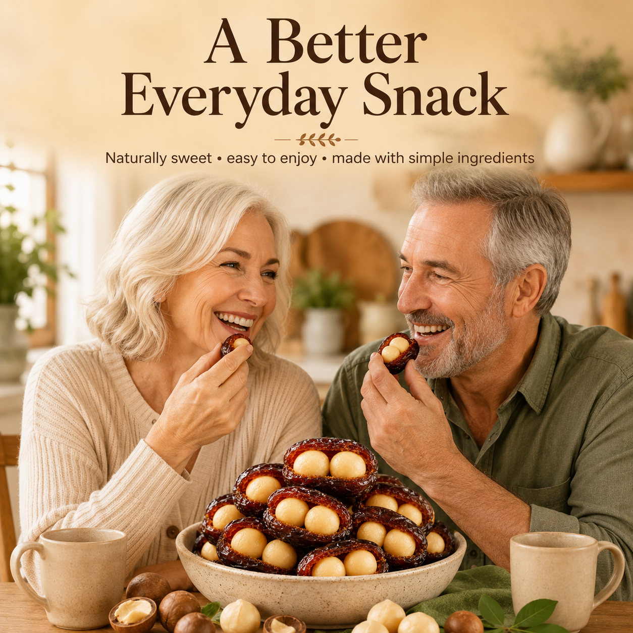 Dates Stuffed with Macadamia Nuts 🌴🥜｜Soft Chewy Crunchy｜No Added Sugar Natural Snack-ZRT
