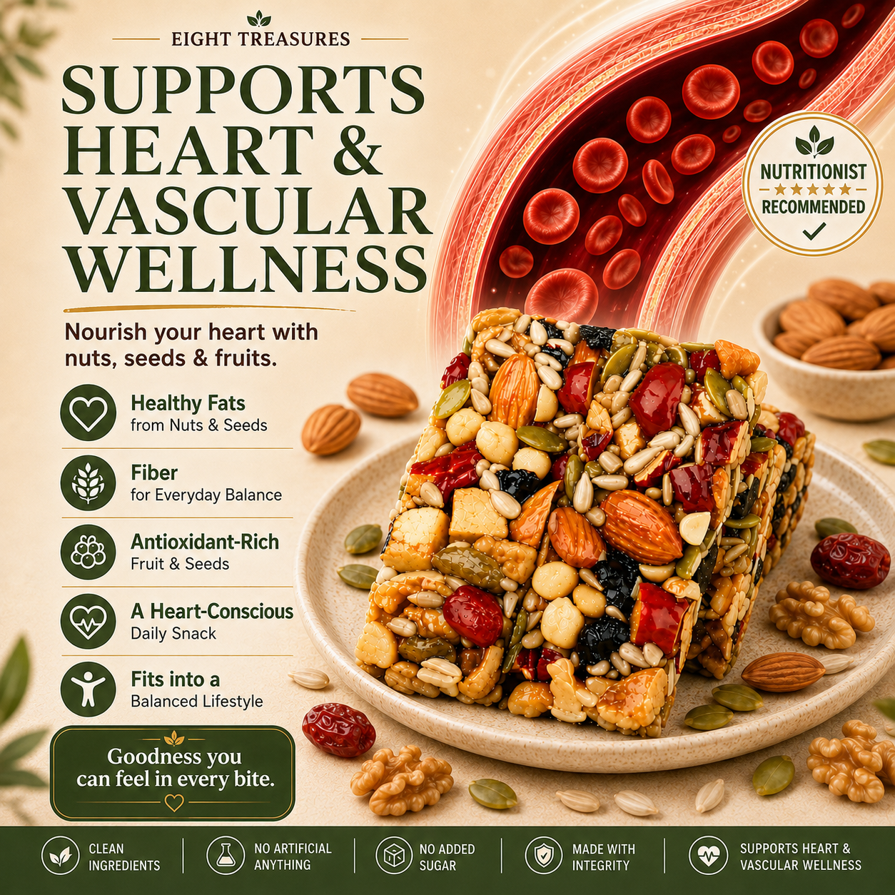 Premium Eight Treasures Nut Cake – Daily Nutrition for Heart & Vascular Wellness-HJY