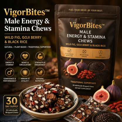 VigorBites™ Male Energy & Stamina Chews – Wild Fig, Goji Berry & Black Rice (30-Day Supply) LGZ