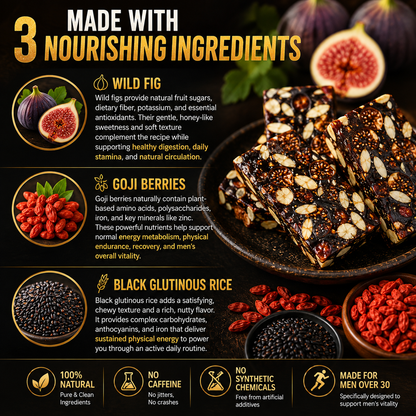 VigorBites™ Male Energy & Stamina Chews – Wild Fig, Goji Berry & Black Rice (30-Day Supply) LGZ