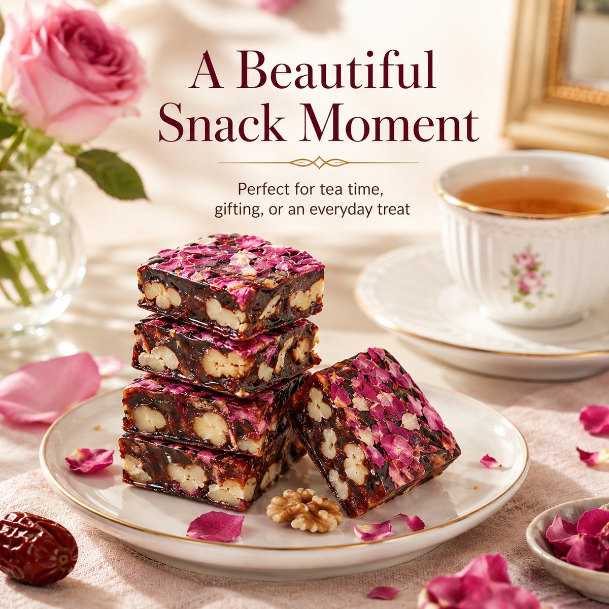 🌹Zero‑Add Steamed Rose Jujube‑Nut Bar⛰️ | All‑Natural High‑Altitude Healthy Snack✨-ZRT