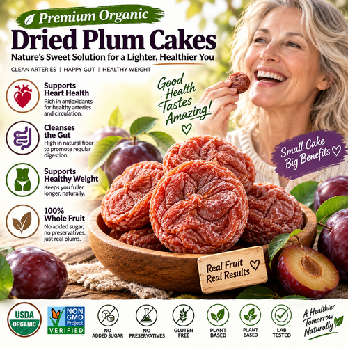 Premium Organic Dried Plums - Natural Arterial & Gut Cleanse, Weight Loss Support (100% Whole Dried Fruit, Lab-Tested) LGZ
