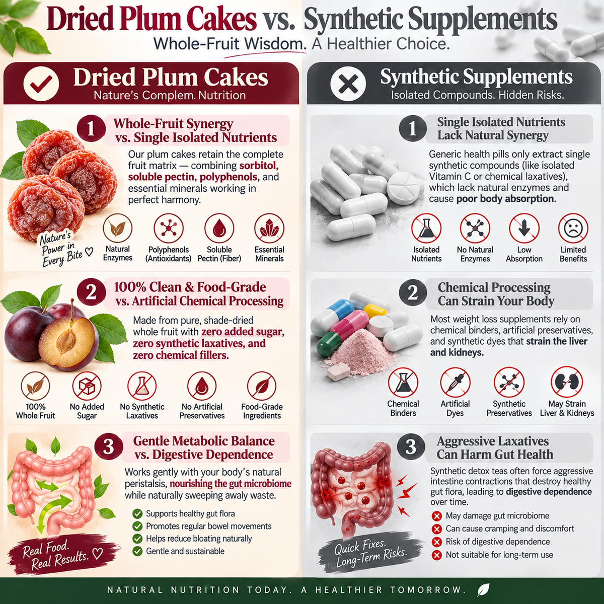 Premium Organic Dried Plums - Natural Arterial & Gut Cleanse, Weight Loss Support (100% Whole Dried Fruit, Lab-Tested) LGZ