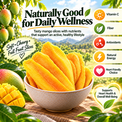 Premium Dried Mango Slices — Naturally Sweet, Nutrient-Rich & Heart-Conscious-HJY