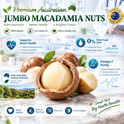 100% Australian Jumbo Shelled Macadamia Nuts – 100% Pure Raw Kernels, Slow-Roasted, Zero Added Oil | Family Savings Pack LGZ