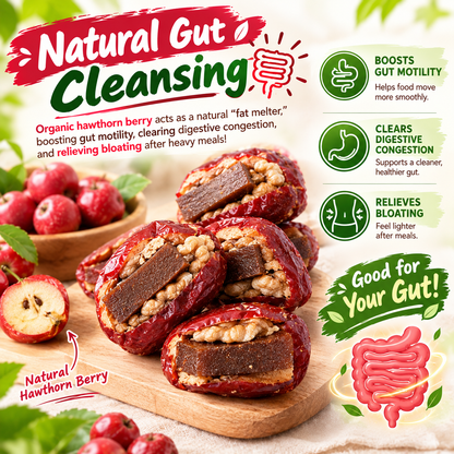 🌿 3-in-1 Superfood Energy Bites - Organic Red Dates Stuffed with Crunchy Walnuts & Hawthorn Berry (Zero Added Sugar, Gut & Heart Health) 🩸 LGZ