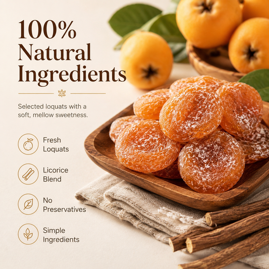 🌾 Natural Throat Care | Sweet & Mellow Returning SweetnessBamboo Salt Licorice Dried Loquat-DZT