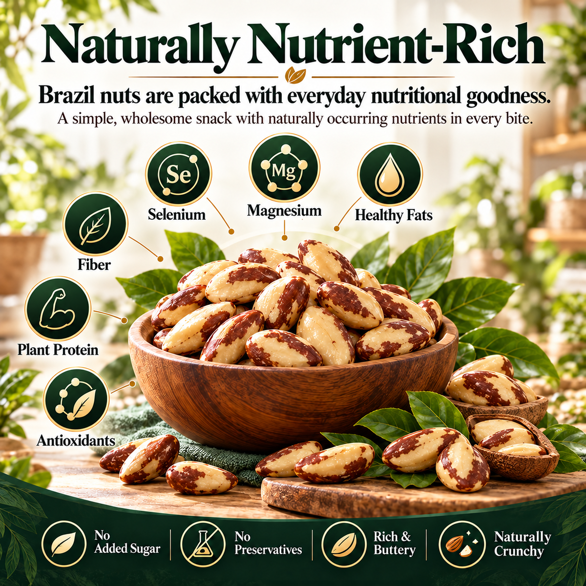 🌴Premium Brazil Nuts — Wild Harvested From Bolivia Rainforest, Fresh & Buttery Crunch-FDA