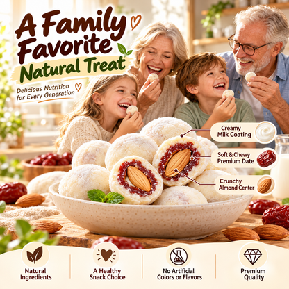 🥛Premium California Almond Stuffed Milk Dates — Soft, Creamy & Naturally Deliciou-FDA