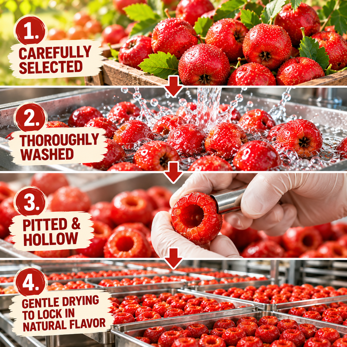 Premium Pitted Hawthorn — No Added Sucrose, Soft, Chewy & Naturally Sweet-Tart-ZRT