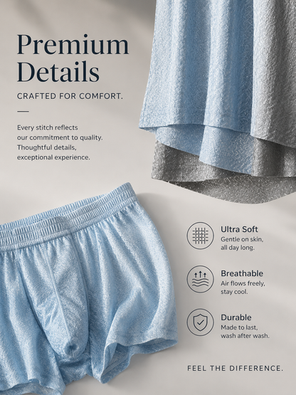 ❄️Men's Ice Silk Shorts | Breathable & Quick‑Dry, Cooling Sensation, Antibacterial & Odor‑Resistant, 3‑in‑1 for Underwear / Sleepwear / Beachwear-AUX