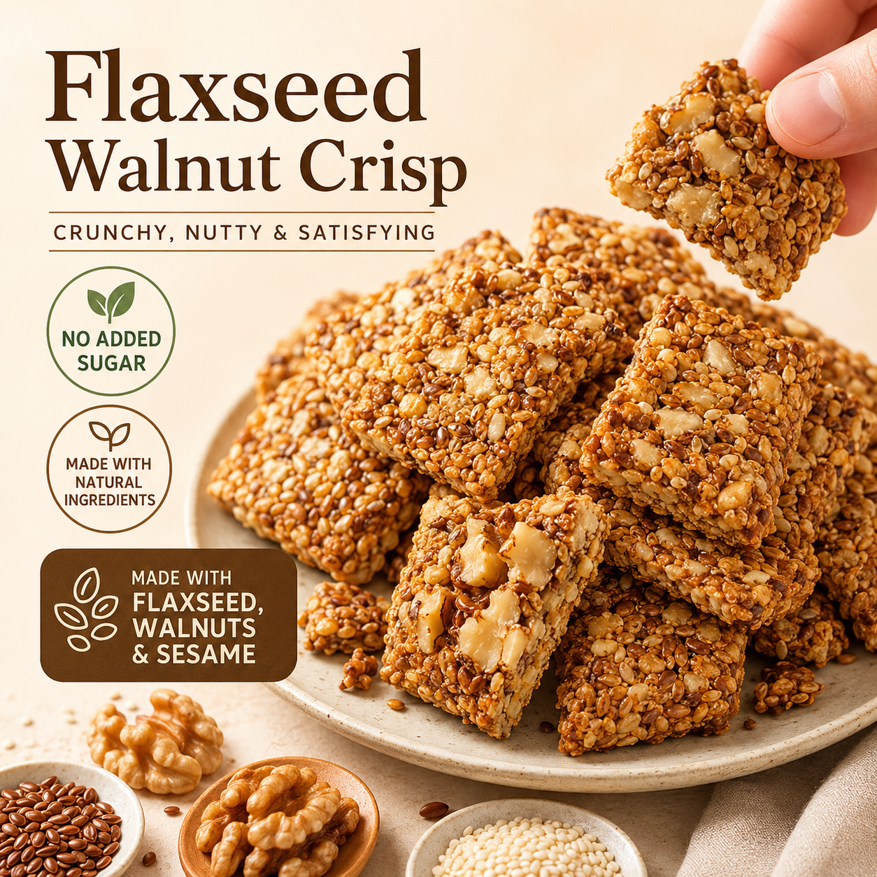 😋Flaxseed Walnut Crisps- 🍃Helps bring your blood sugar back to a stable state.-AUX
