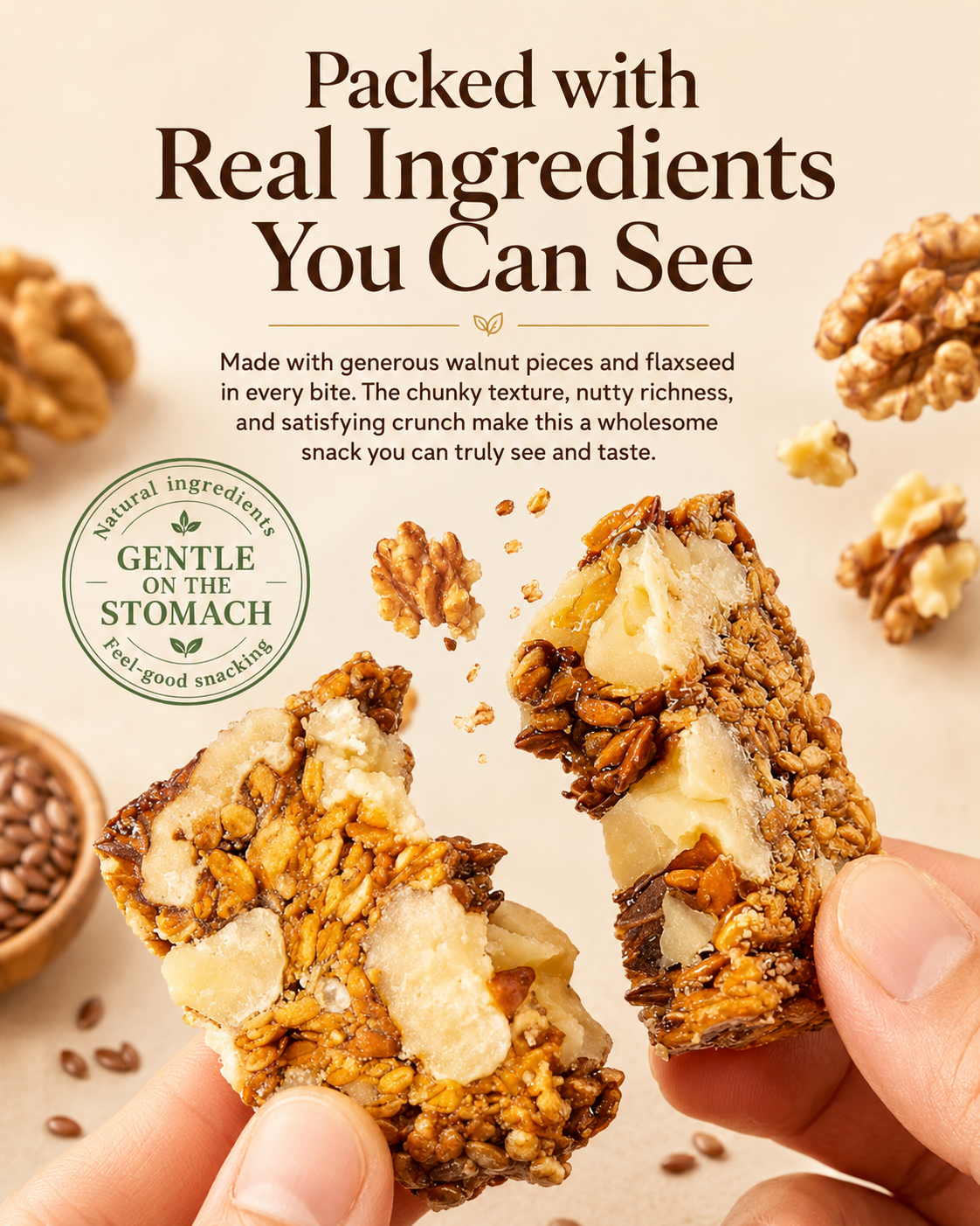 😋Flaxseed Walnut Crisps- 🍃Helps bring your blood sugar back to a stable state.-AUX