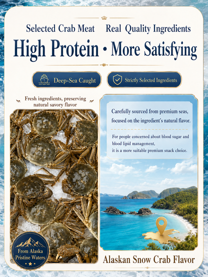 🦀Nourish your body with high-quality deep-sea protein and the crisp texture of Alaskan snow crab—a ready-to-eat snack tailored for those mindful of vascular health.-CJP