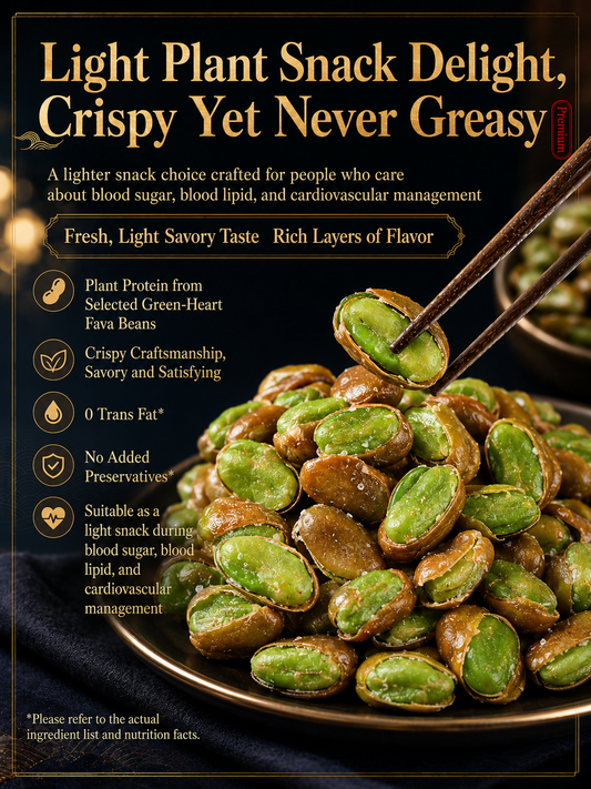 🫘 Nourish your body with high-quality plant protein and the crisp texture of green heart broad beans — a ready-to-eat snack tailored for those mindful of vascular health-CJP