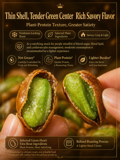 🫘 Nourish your body with high-quality plant protein and the crisp texture of green heart broad beans — a ready-to-eat snack tailored for those mindful of vascular health-CJP