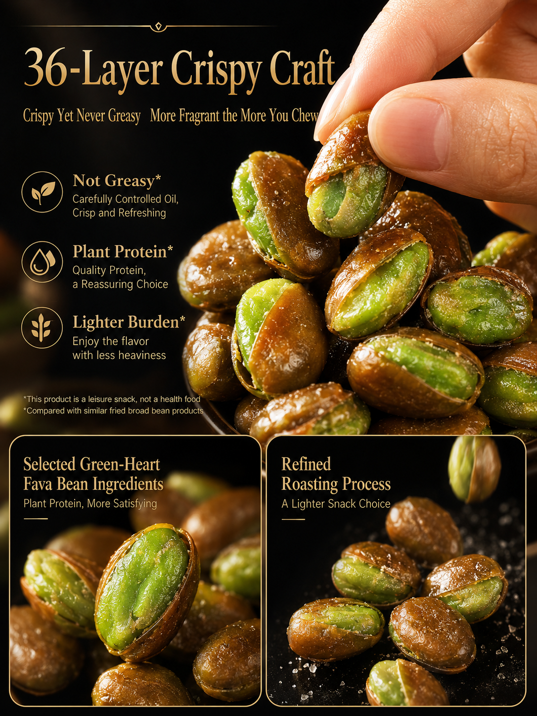 🫘 Nourish your body with high-quality plant protein and the crisp texture of green heart broad beans — a ready-to-eat snack tailored for those mindful of vascular health-CJP