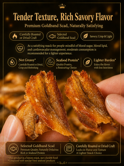 🐟 Nourish your body with high-quality deep-sea fish protein and the crisp texture of goldstripe trevally — a ready-to-eat snack tailored for those mindful of vascular health-CJP