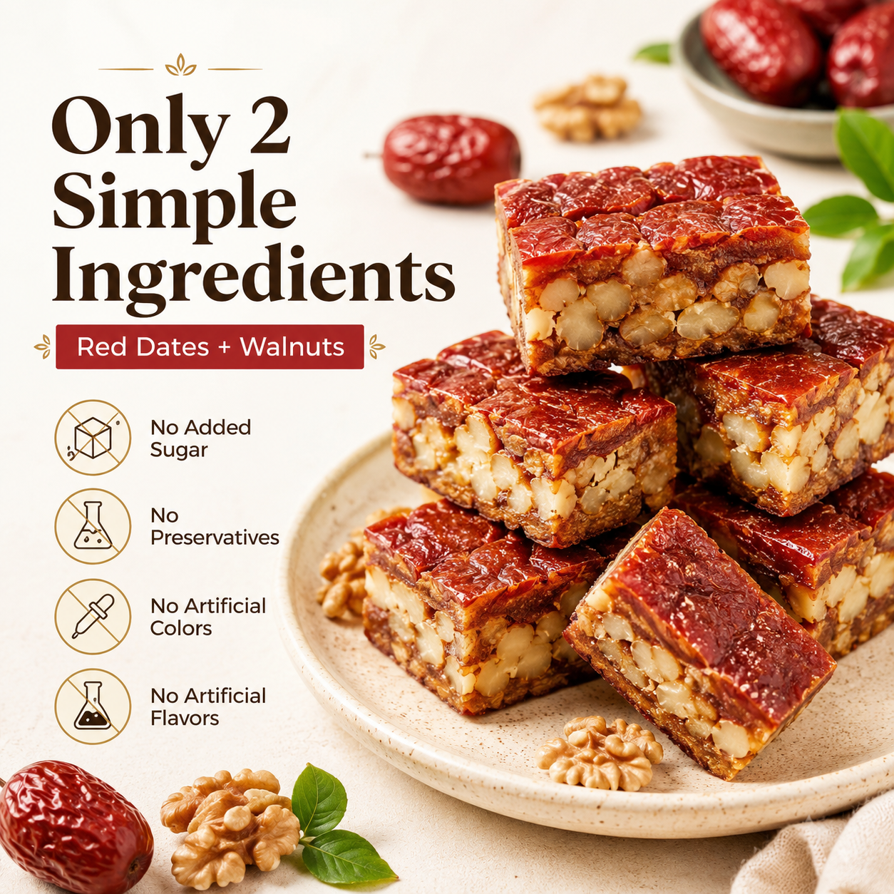🌿 Made with Xinjiang Ingredients | Red Date Walnut Zao Ren Pie for the Whole Family-DZT