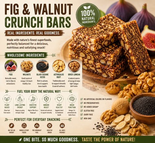 Fig & Walnut Healthy Snack Bars | High Fiber Natural Treat-SUY