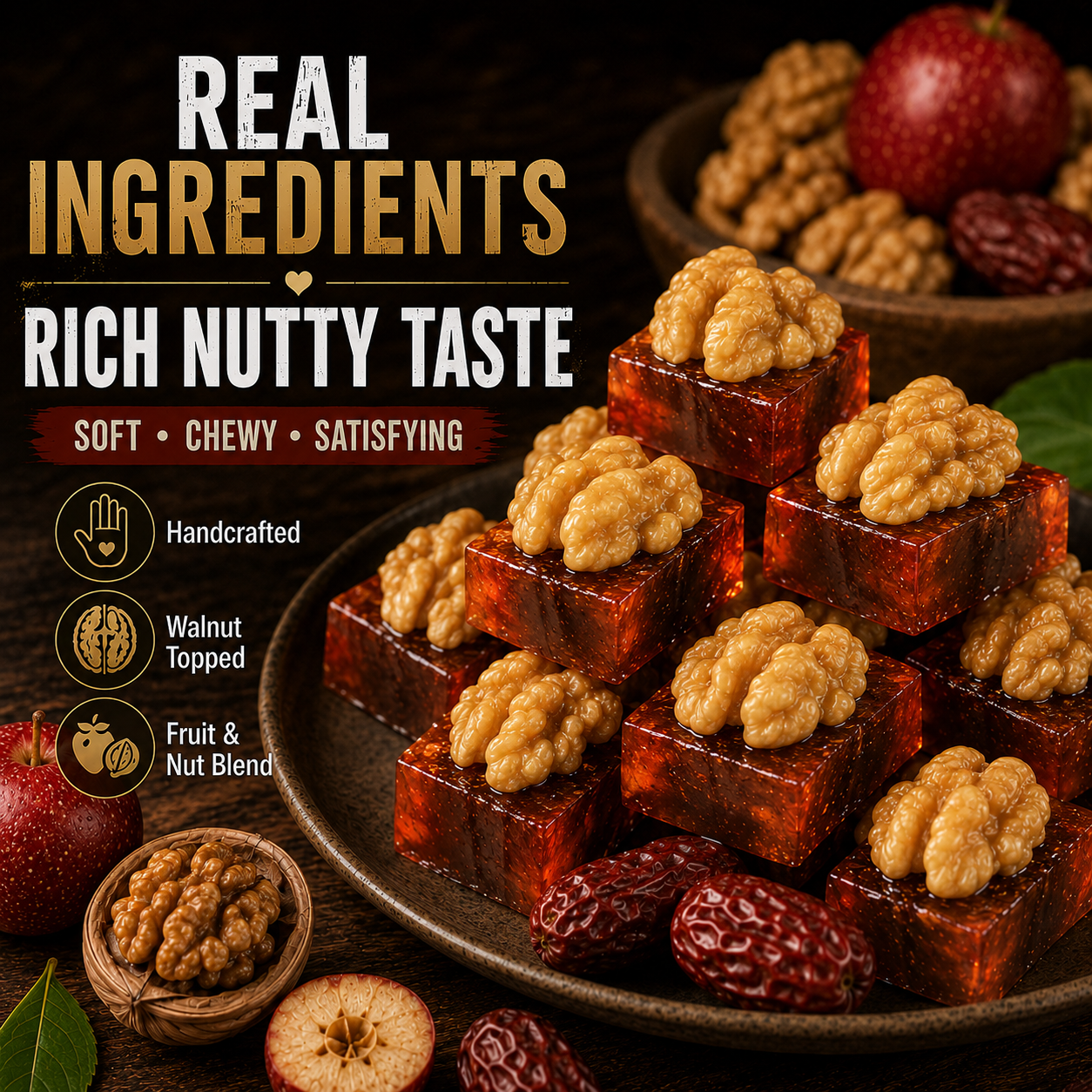 Natural Daily Fuel for Men’s Strength, Stamina & Vitality-Hawthorn Walnut Pie-HJY
