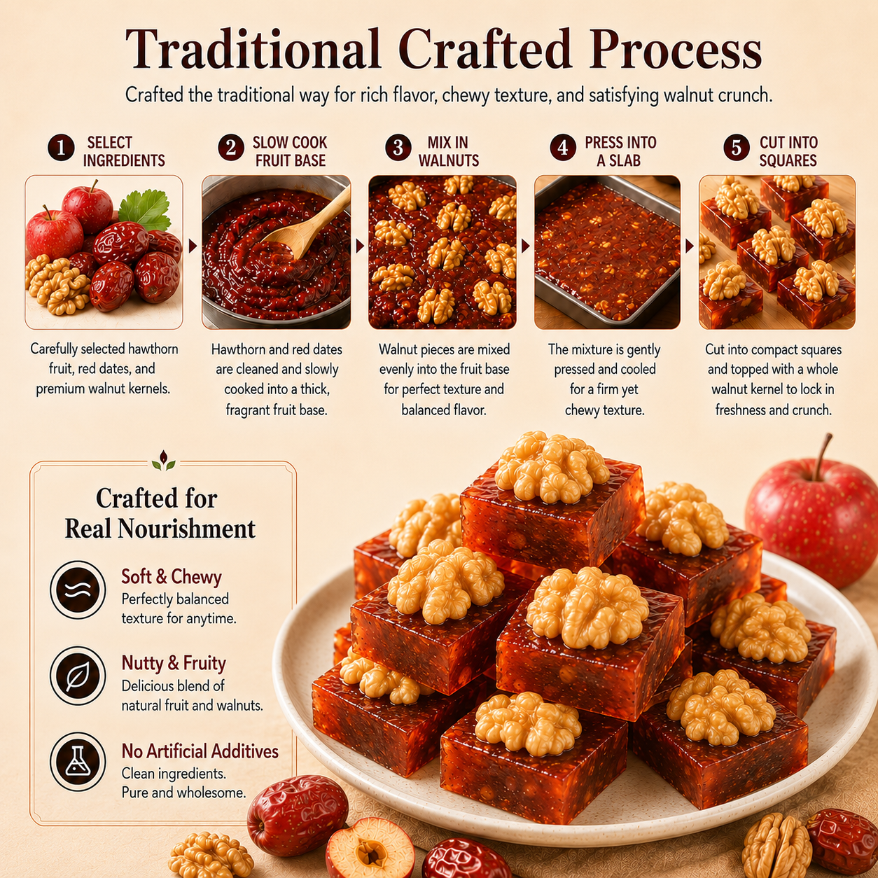 Natural Daily Fuel for Men’s Strength, Stamina & Vitality-Hawthorn Walnut Pie-HJY