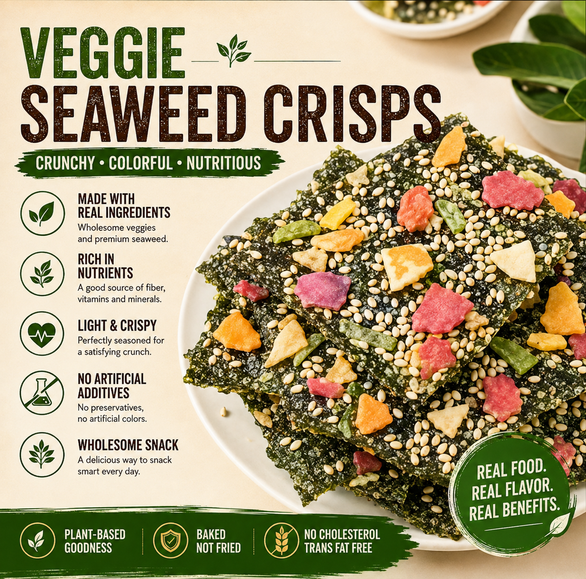 🥬 Daily Support for Men’s Energy, Strength & Vitality-VEGGIE SEAWEED CRISPS-CJP