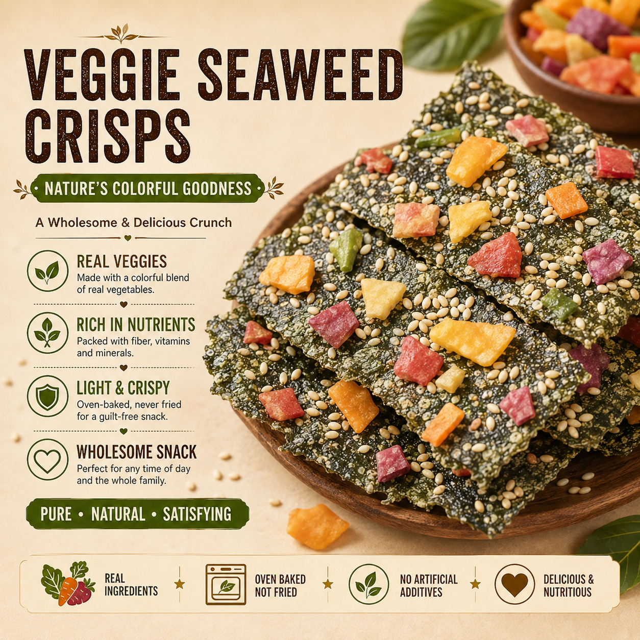🥬 Daily Support for Men’s Energy, Strength & Vitality-VEGGIE SEAWEED CRISPS-CJP