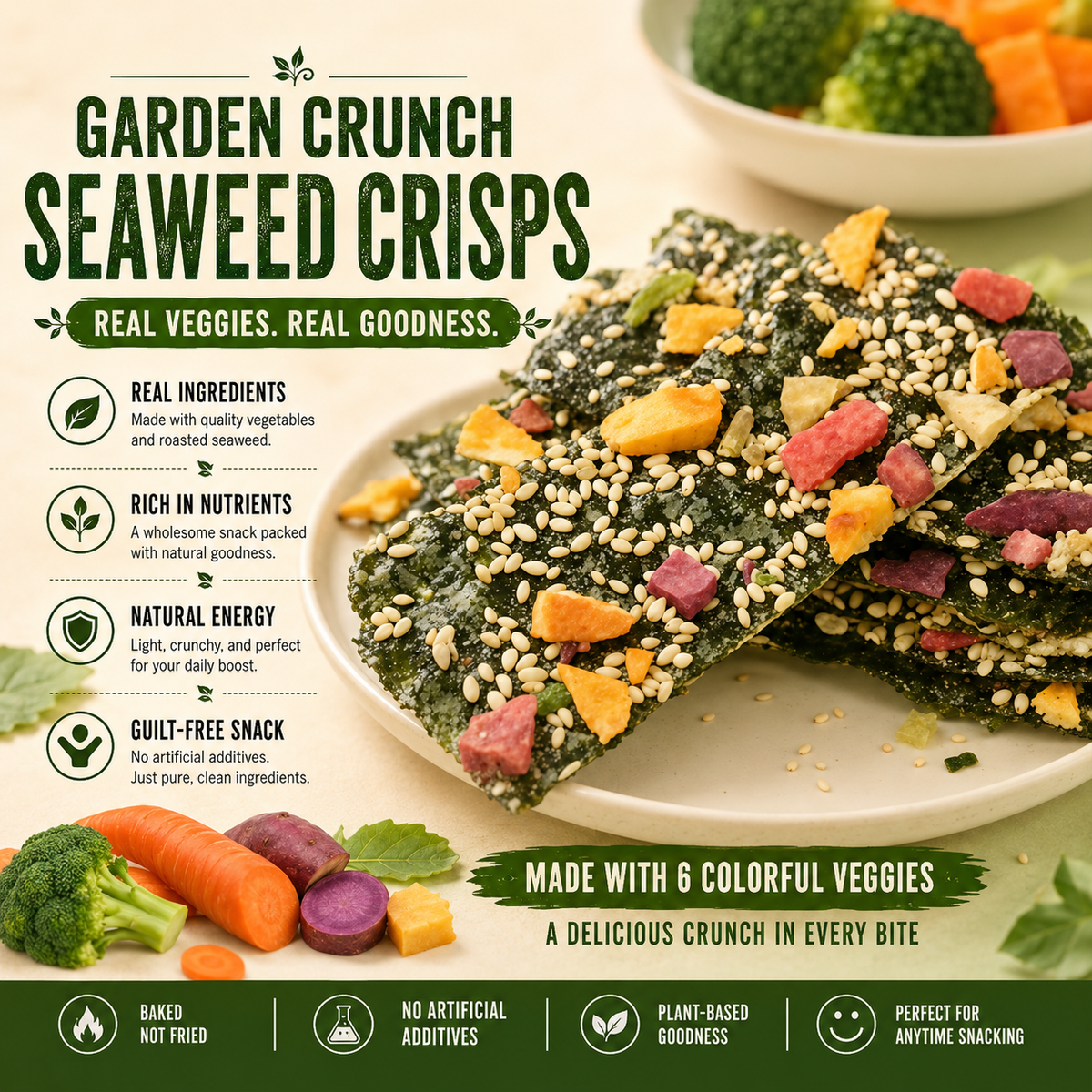 🥬 Daily Support for Men’s Energy, Strength & Vitality-VEGGIE SEAWEED CRISPS-CJP