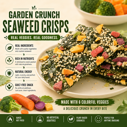 🥬 Daily Support for Men’s Energy, Strength & Vitality-VEGGIE SEAWEED CRISPS-CJP