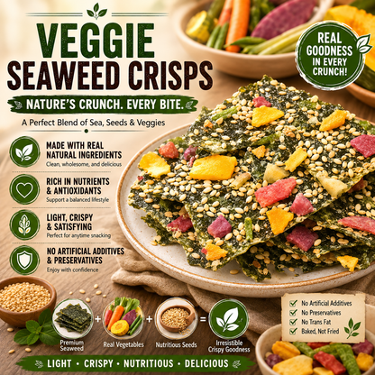 🥬 Daily Support for Men’s Energy, Strength & Vitality-VEGGIE SEAWEED CRISPS-CJP