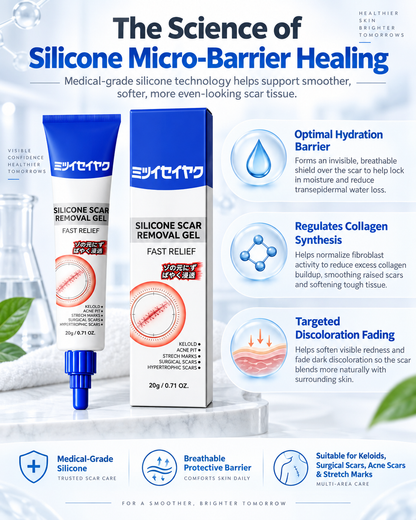 Advanced Medical-Grade Silicone Scar Removal Gel - Lab-Tested Fast Relief for Surgical Scars, Acne Marks, Stretch Marks & Keloids LGZ