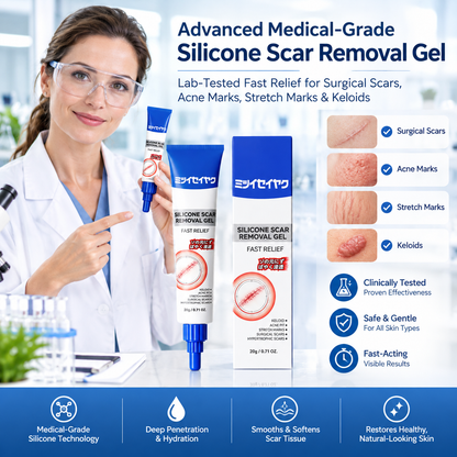 Advanced Medical-Grade Silicone Scar Removal Gel - Lab-Tested Fast Relief for Surgical Scars, Acne Marks, Stretch Marks & Keloids LGZ
