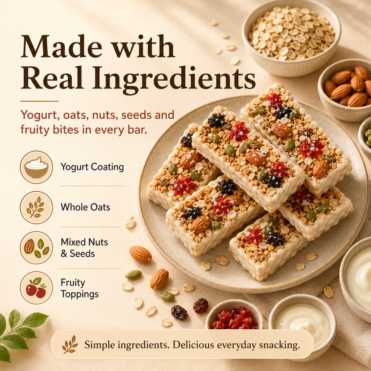 A Satisfying Snack Bar Made with Oats & Nuts 😋-DZT