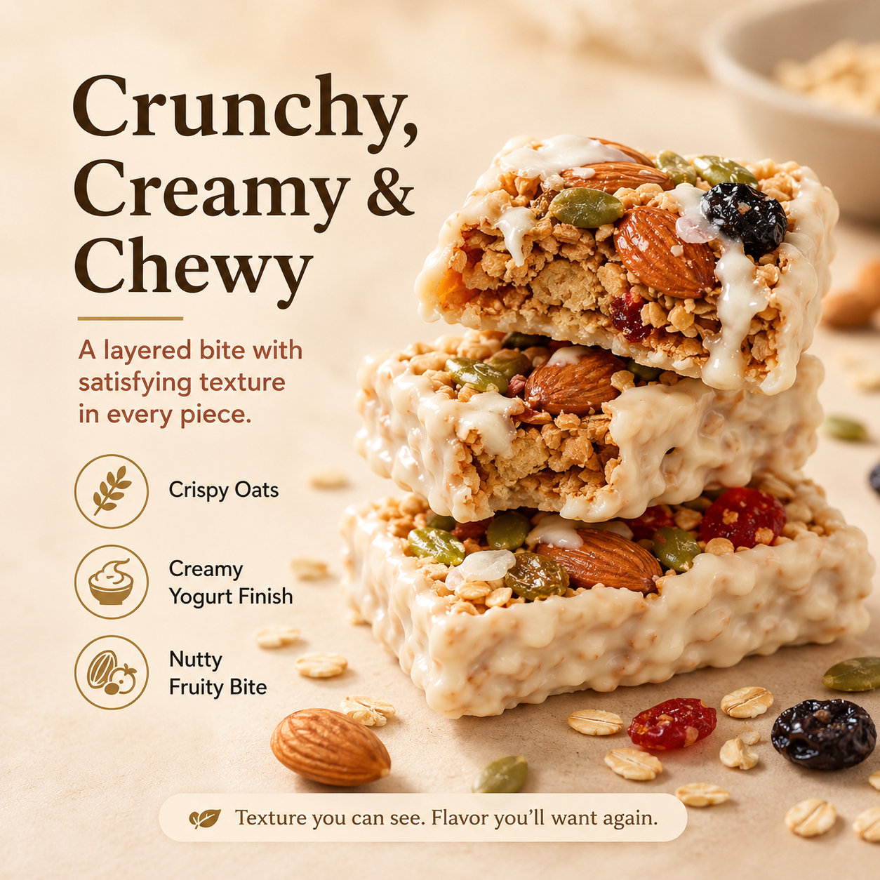 A Satisfying Snack Bar Made with Oats & Nuts 😋-DZT