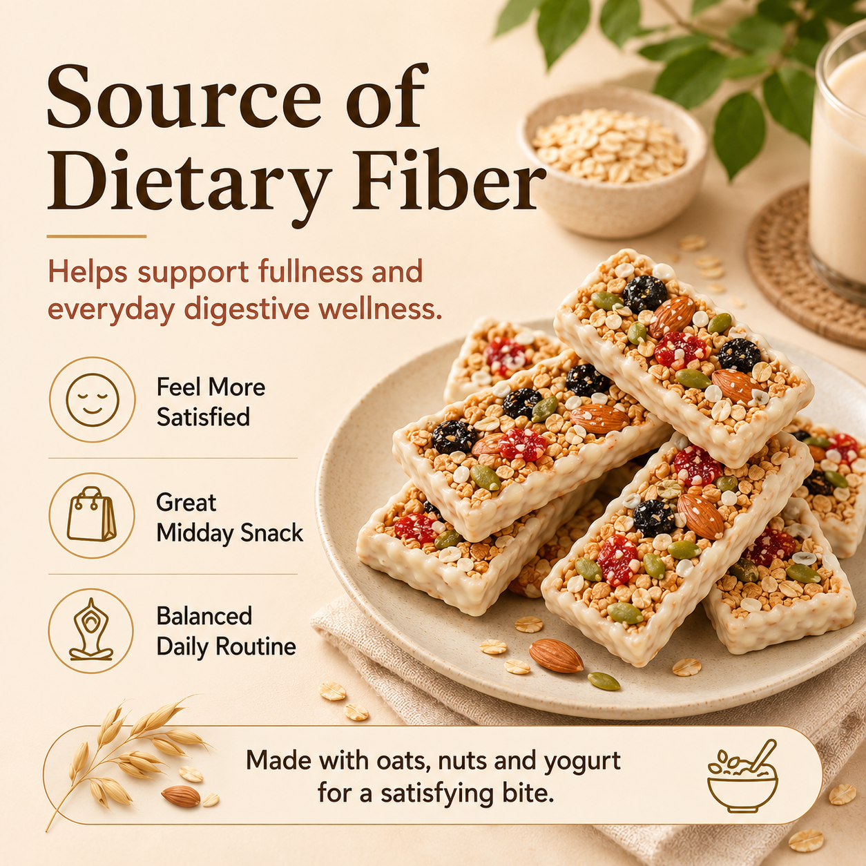 A Satisfying Snack Bar Made with Oats & Nuts 😋-DZT