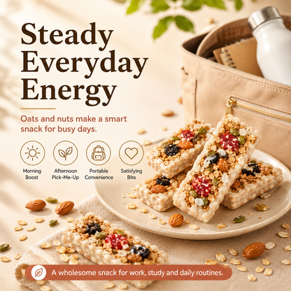 A Satisfying Snack Bar Made with Oats & Nuts 😋-DZT