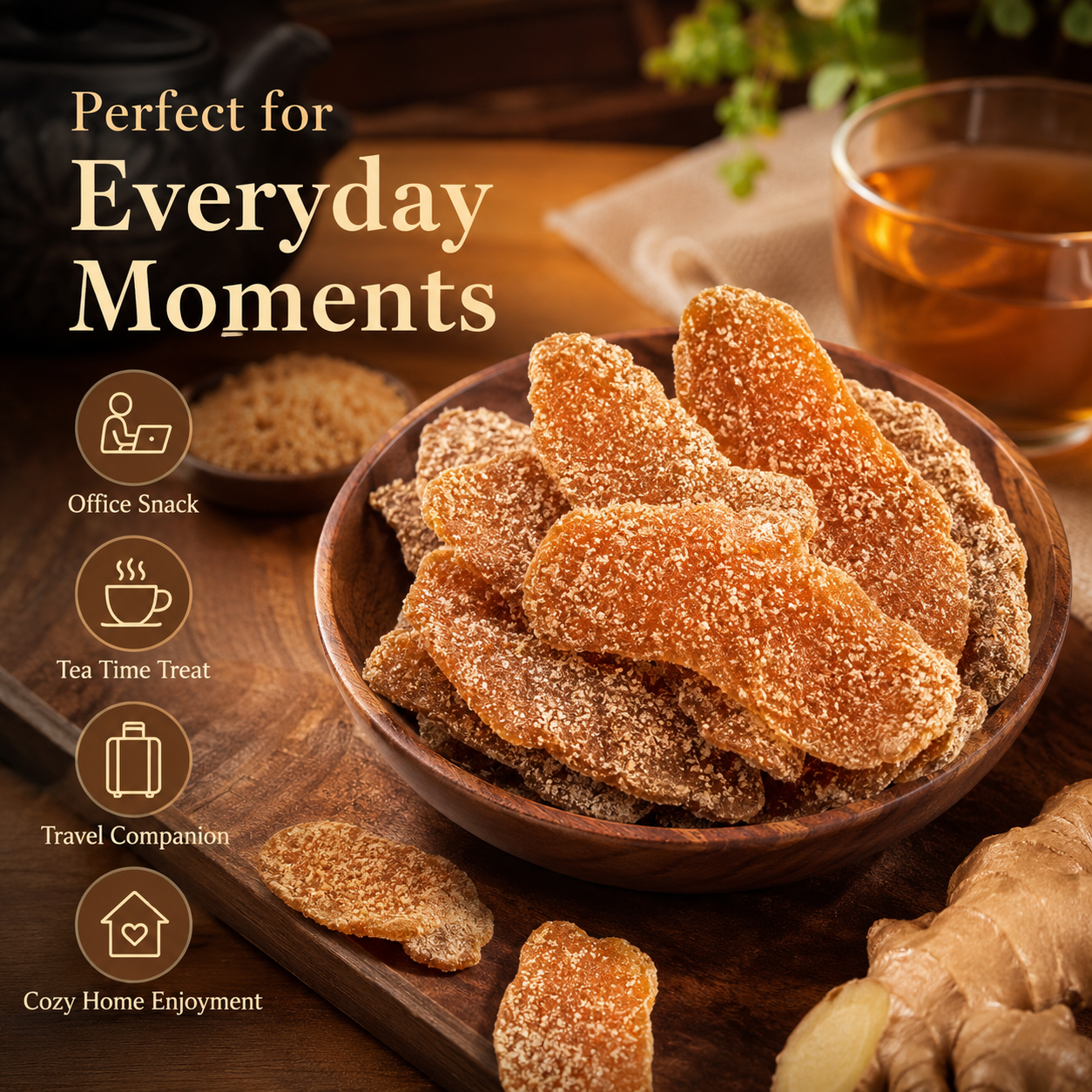 🌶️ Sweet, Spicy & Perfect! Traditional Handmade Brown Sugar Ginger Slices for Everyone 🍯-DZT