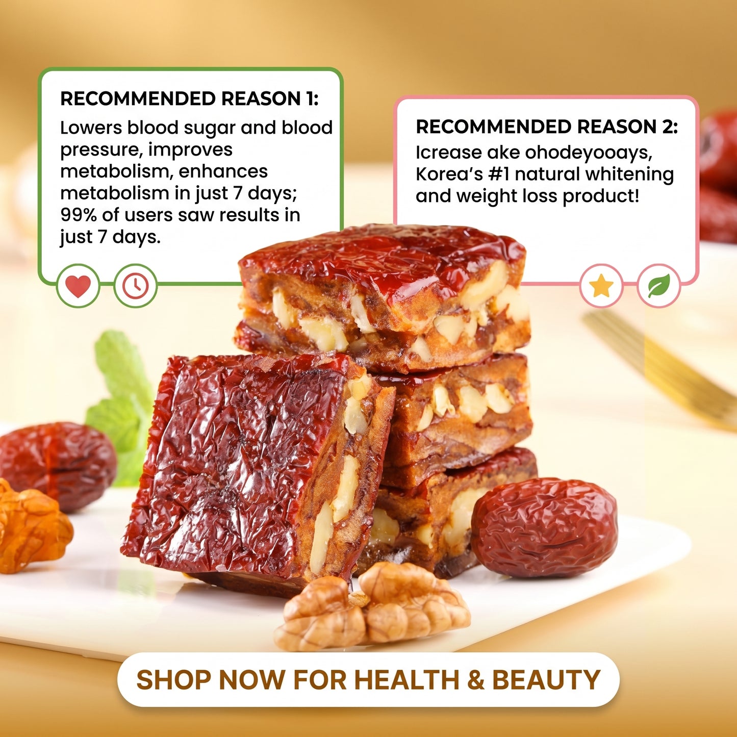🌰All-natural walnut-stuffed jujube pie-🧠Make you healthy without feeling guilty🌟-XXS
