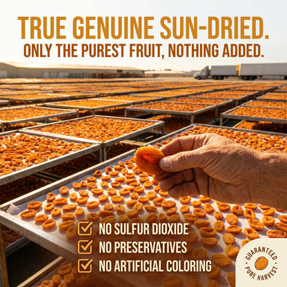 🍑Pure California Sunshine: Premium Unsulfured Dried Apricots — 🍃Whole, Sun-Dried & Naturally Sweet-XXS