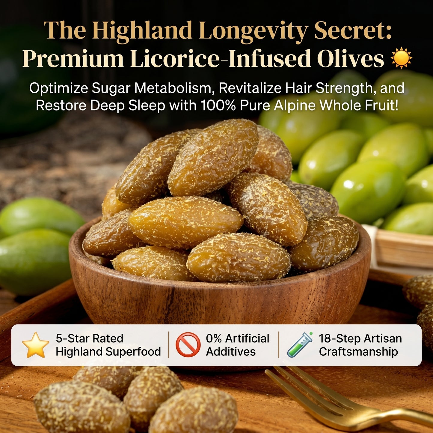 🔋The Highland Longevity Secret: Premium Licorice-Infused Olives ☀️-XXS
