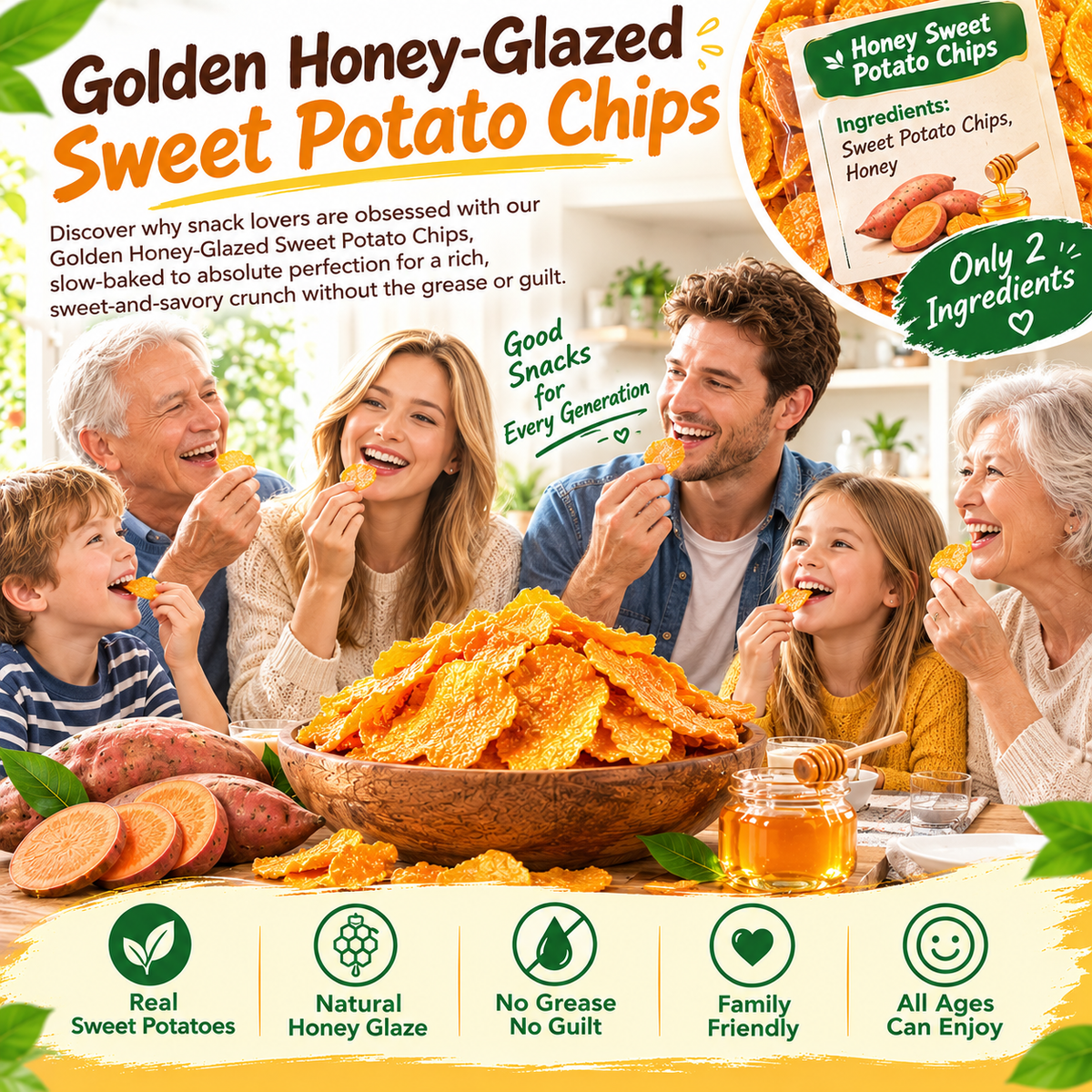 Golden Honey-Glazed Sweet Potato Chips – Slow-Baked, Non-GMO & Guilt-Free LGZ