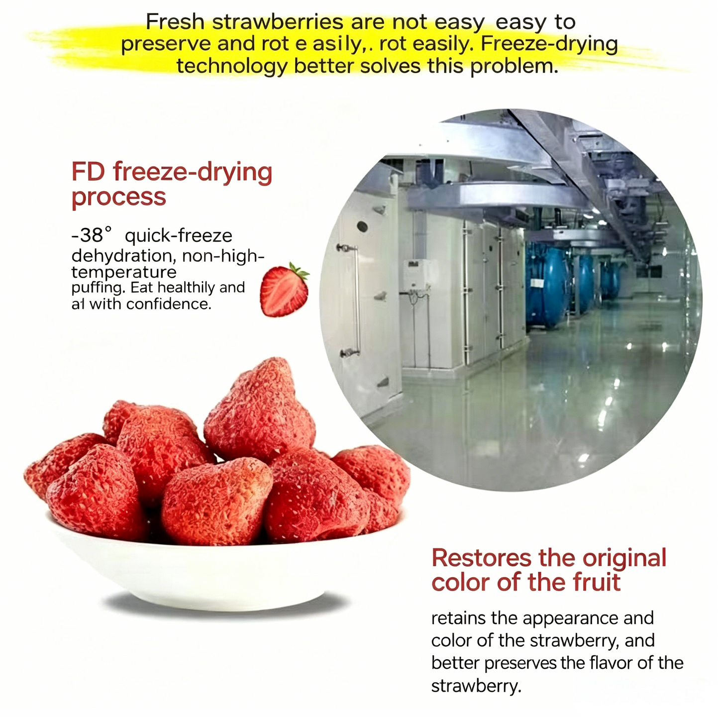 100% Natural Freeze-Dried Strawberries-TTT