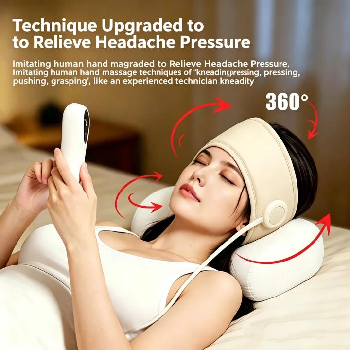 ⏰3-in-1 Head Eye Neck Massager with Heat, Electric Sleep Massager for Stress Relief-XXS