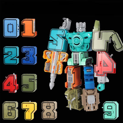 🤖10-in-1 Number Transforming Robot Toy –🔢Numbers 0–9 each transform into a unique mini robot or vehicle mode-YOY