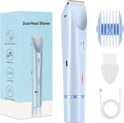 🪒 2-in-1 Painless Electric Hair Remover | USB Rechargeable Shaver & Trimmer for Whole Body Use-LT