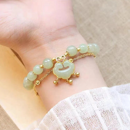 🔒 Jade Safety Lock Bracelet: Your Daily Reminder of Good Luck & Peace ✨-YOY