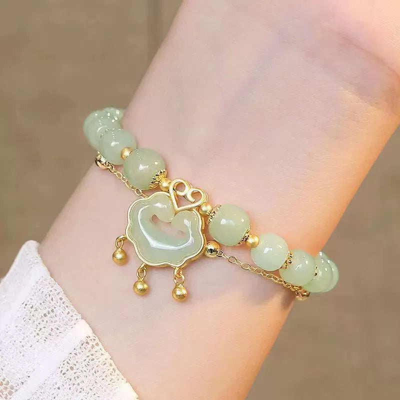 🔒 Jade Safety Lock Bracelet: Your Daily Reminder of Good Luck & Peace ✨-YOY
