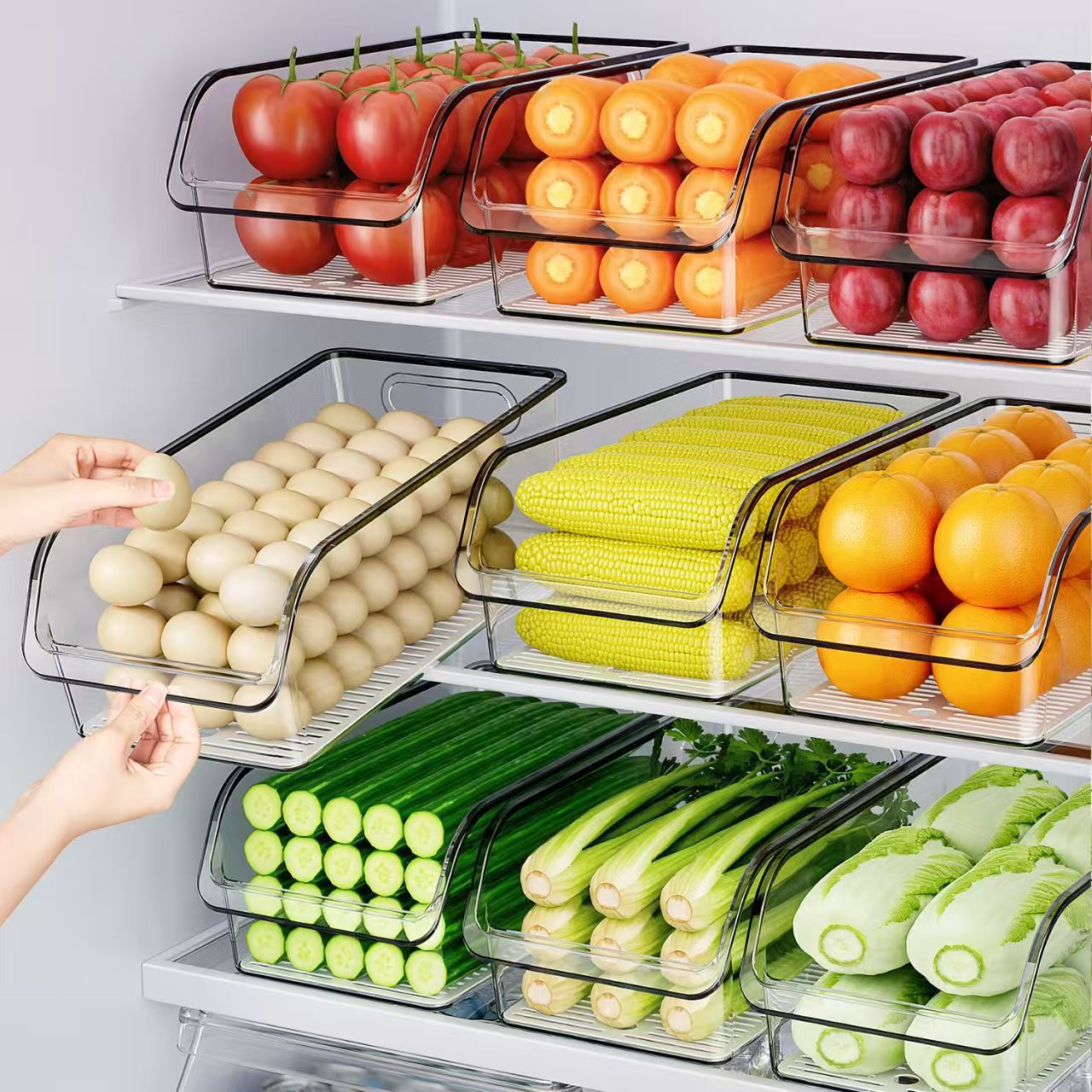 U-Shaped Open Front Storage Bins Quickly Organize Your Messy Fridge-TTT