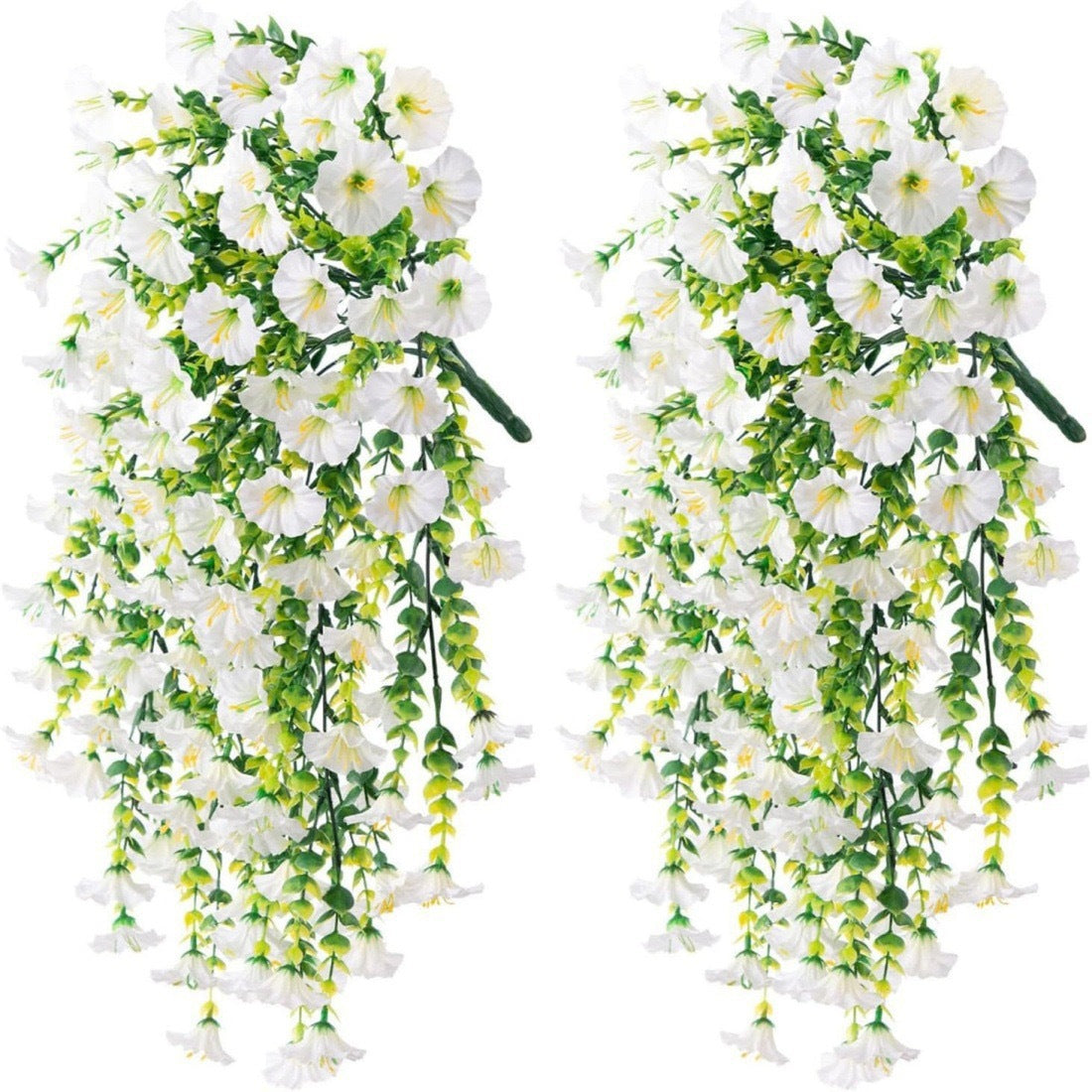 🌸 Lifelike Artificial Hanging Vines | Weatherproof Purple Trumpet Flowers for Year-Round Beauty-LT